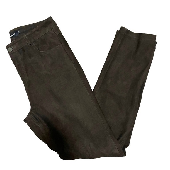 Deadwood Phoenix Brown Suede Straight Leg Pants Women’s Size 40 Fits Size 6 - Picture 5 of 9